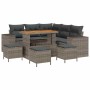 Conjunto de sofá de jardín 9 pcs Gris ratán sintético