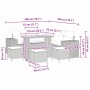 Conjunto de sofá de jardín 9 pcs Gris ratán sintético