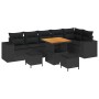 Conjunto de sofá de jardín 9 pcs Negro ratán sintético