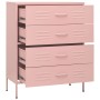 Armario de cajones de acero rosa 80x35x101,5 cm