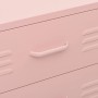 Armario de cajones de acero rosa 80x35x101,5 cm