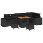 Conjunto de sofá de jardín 9 pcs Negro ratán sintético