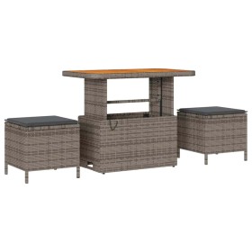 Conjunto de sofá de jardín 9 pcs Gris ratán sintético