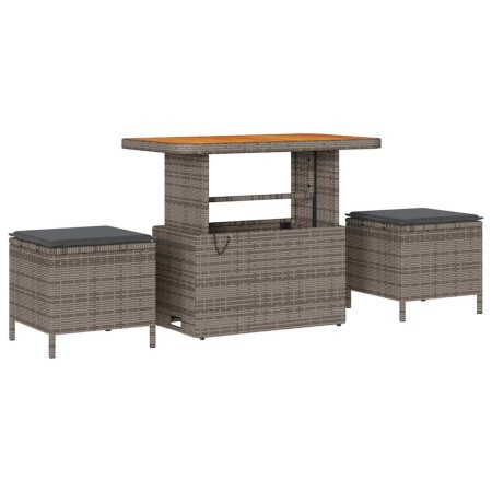 Conjunto de sofá de jardín 9 pcs Gris ratán sintético