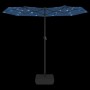 Sombrilla doble con luces LED azul 316x240 cm de vidaXL, Sombrillas - Ref: Foro24-362976, Precio: 167,10 €, Descuento: %
