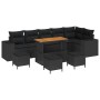 Conjunto de sofá de jardín 10 pcs Negro ratán sintético