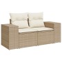 Conjunto de sofá de jardín 10 pcs Beige ratán sintético