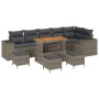 Conjunto de sofá de jardín 10 pcs Gris ratán sintético