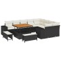 Conjunto de sofá de jardín 12 pcs Negro ratán sintético