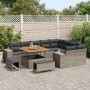 Conjunto de sofá de jardín 12 pcs Gris ratán sintético