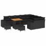 Conjunto de sofá de jardín 12 pcs Negro ratán sintético