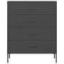 Armario de cajones de acero gris antracita 80x35x101,5 cm