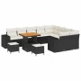 Conjunto de sofá de jardín 12 pcs Negro ratán sintético