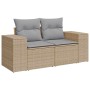 Conjunto de sofá de jardín 12 pcs Beige ratán sintético