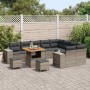 Conjunto de sofá de jardín 12 pcs Gris ratán sintético