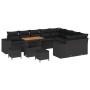 Conjunto de sofá de jardín 12 pcs Negro ratán sintético