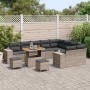 Conjunto de sofá de jardín 12 pcs Gris ratán sintético