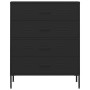 Armario de cajones de acero negro 80x35x101,5 cm