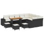 Conjunto de sofá de jardín 13 pcs Negro ratán sintético