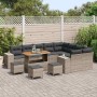 Conjunto de sofá de jardín 13 pcs Gris ratán sintético