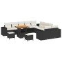 Conjunto de sofá de jardín 13 pcs Negro ratán sintético