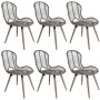 Sillas de comedor 6 unidades ratán natural marrón