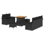 Conjunto de sofá de jardín 8 pcs Negro ratán sintético
