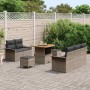 Conjunto de sofá de jardín 8 pcs Gris ratán sintético