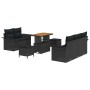 Conjunto de sofá de jardín 8 pcs Negro ratán sintético