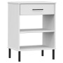 Console cabinet with metal legs made of solid white pine wood OSLO by vidaXL, Side tables - Ref: Foro24-351002, Price: 47,21 ...