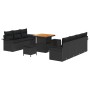 Conjunto de sofá de jardín 10 pcs Negro ratán sintético