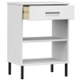 Console cabinet with metal legs made of solid white pine wood OSLO by vidaXL, Side tables - Ref: Foro24-351002, Price: 47,21 ...