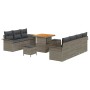 Conjunto de sofá de jardín 10 pcs Gris ratán sintético