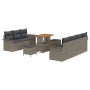 Conjunto de sofá de jardín 10 pcs Gris ratán sintético