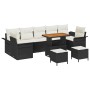 Conjunto de sofá de jardín 10 pcs Negro ratán sintético