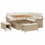 Conjunto de sofá de jardín 8 pcs Beige ratán sintético