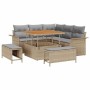 Conjunto de sofá de jardín 8 pcs Beige ratán sintético