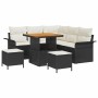 Conjunto de sofá de jardín 8 pcs Negro ratán sintético