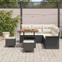 Conjunto de sofá de jardín 8 pcs Negro ratán sintético