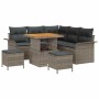 Conjunto de sofá de jardín 8 pcs Gris ratán sintético