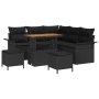 Conjunto de sofá de jardín 8 pcs Negro ratán sintético