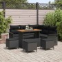 Conjunto de sofá de jardín 9 pcs Negro ratán sintético