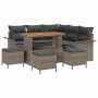 Conjunto de sofá de jardín 9 pcs Gris ratán sintético