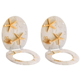 Asientos inodoro tapas 2 uds MDF estrella de mar