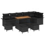Conjunto de sofá de jardín 10 pcs Negro ratán sintético