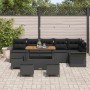Conjunto de sofá de jardín 10 pcs Negro ratán sintético