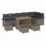 Conjunto de sofá de jardín 10 pcs Gris ratán sintético