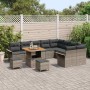 Conjunto de sofá de jardín 12 pcs Gris ratán sintético