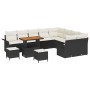 Conjunto de sofá de jardín 12 pcs Negro ratán sintético