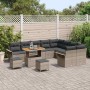 Conjunto de sofá de jardín 12 pcs Gris ratán sintético